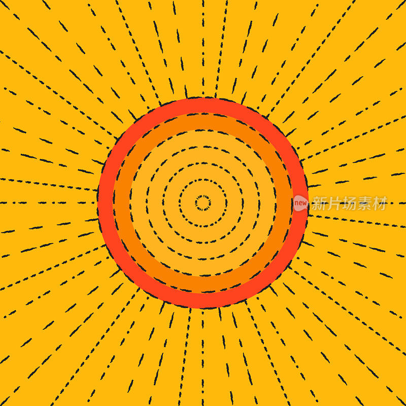Bright abstract illustration - Dotted sun.